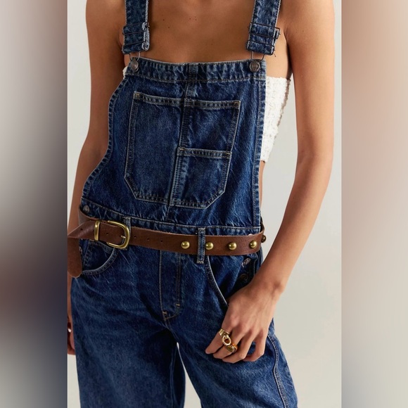 NWT Free People We The Free Good Luck Barrel Overalls - Picture 3 of 6
